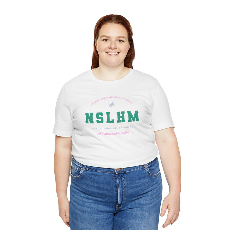 NSLHM varsity colorful short sleeve tee