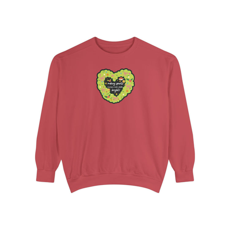 making spirits and fine motor skills bright! comfort colors crewneck