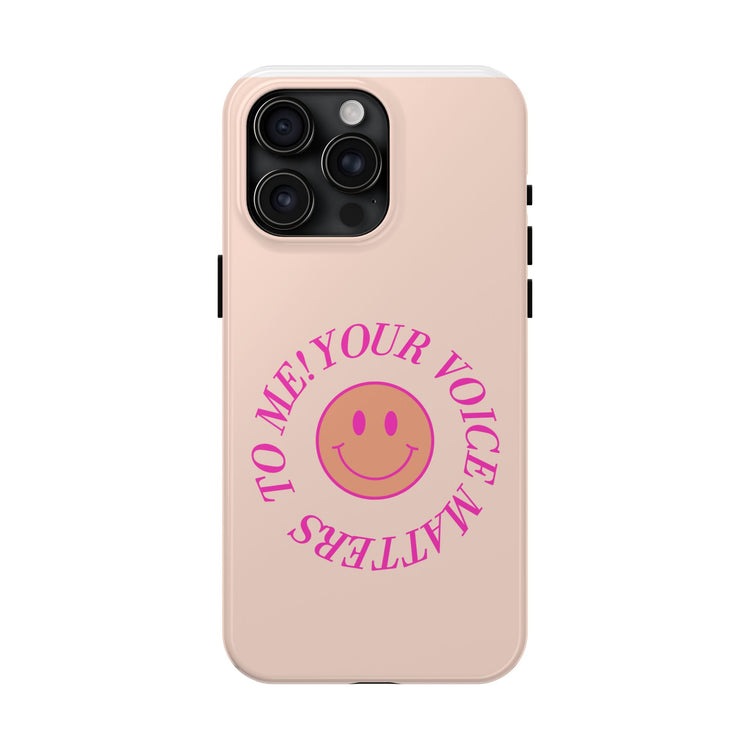 your voice matters smiley iPhone case