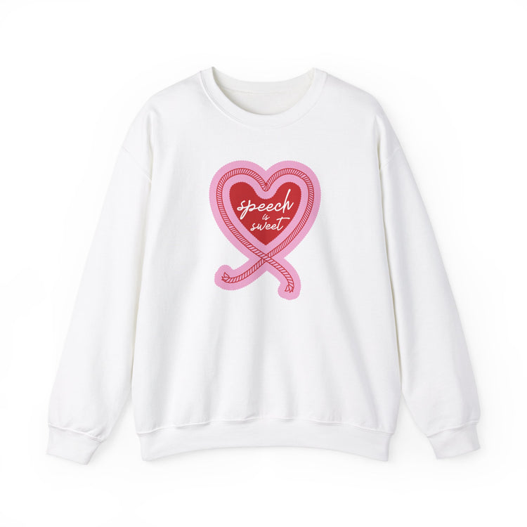 speech is sweet rope heart crewneck