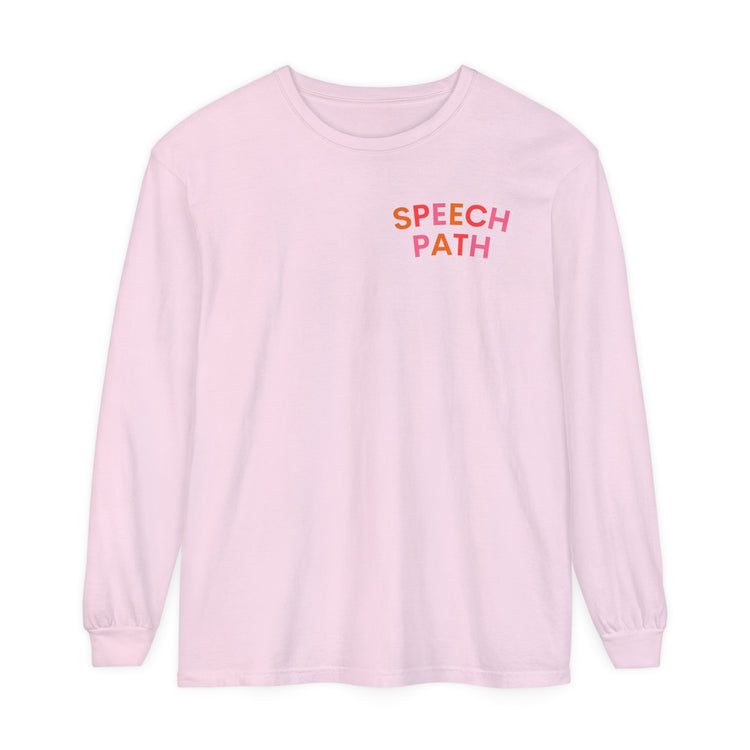 speech path colorful arch comfort colors long sleeve tee