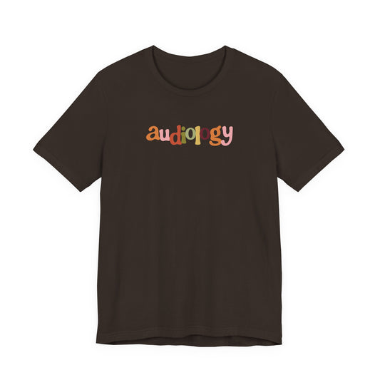 fall audiology short sleeve tee