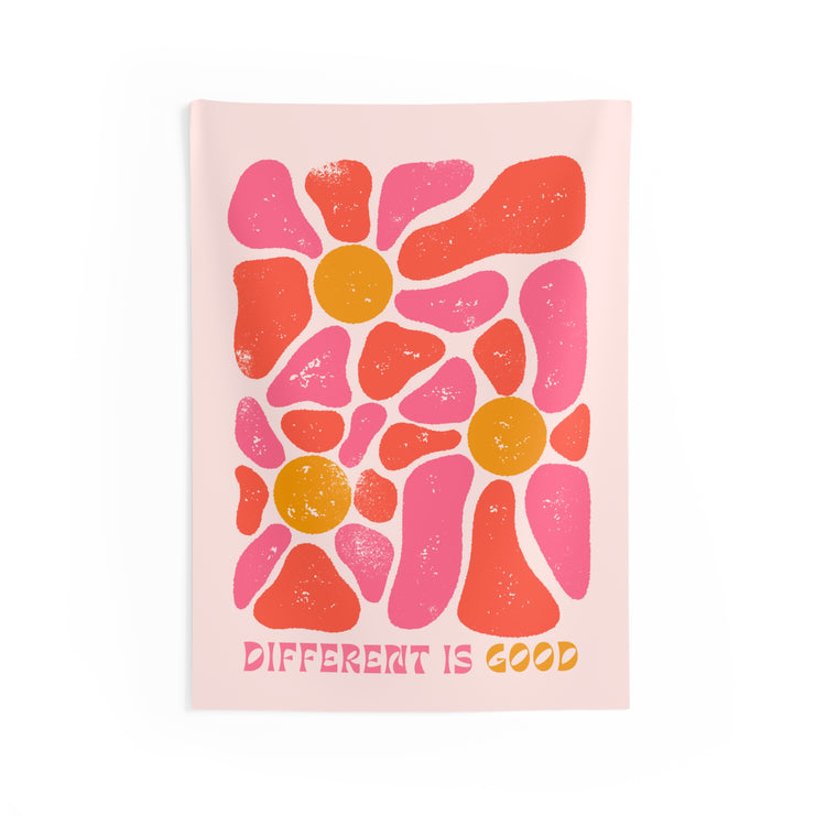 different is good retro flower WALL TAPESTRY