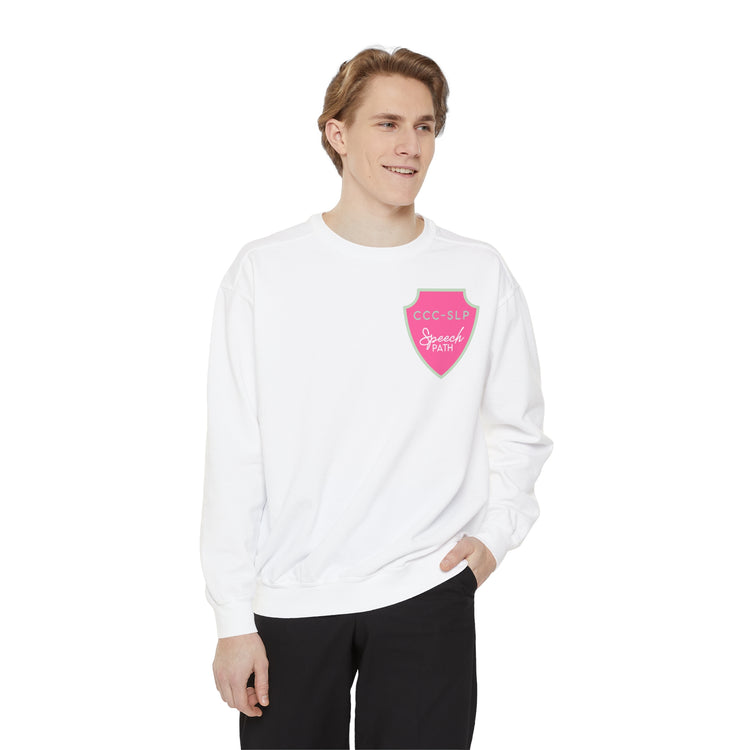 speech path ccc badge comfort colors crewneck