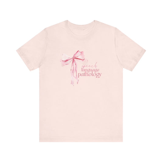 pink bow speech language pathology short sleeve tee (sample sale)