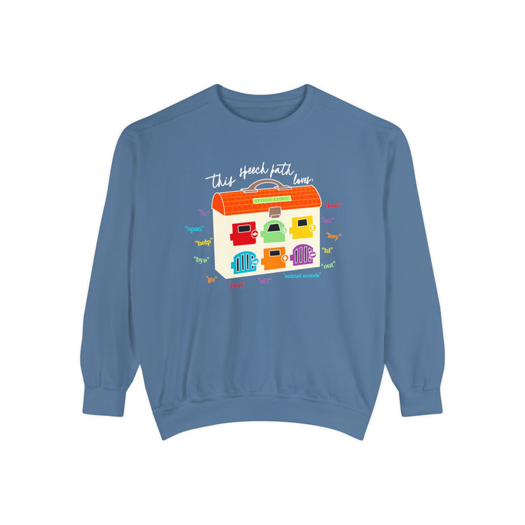 speech clinic speech path loves comfort colors crewneck