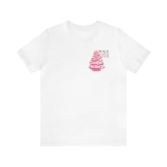 merry speech path ceramic pink tree short sleeve tee