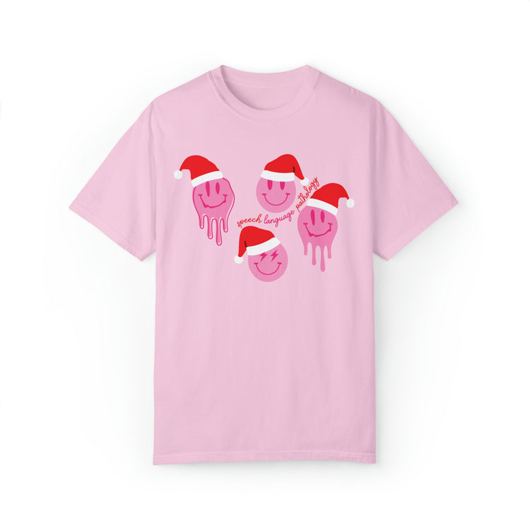 smiley santa speech pathology comfort colors tee