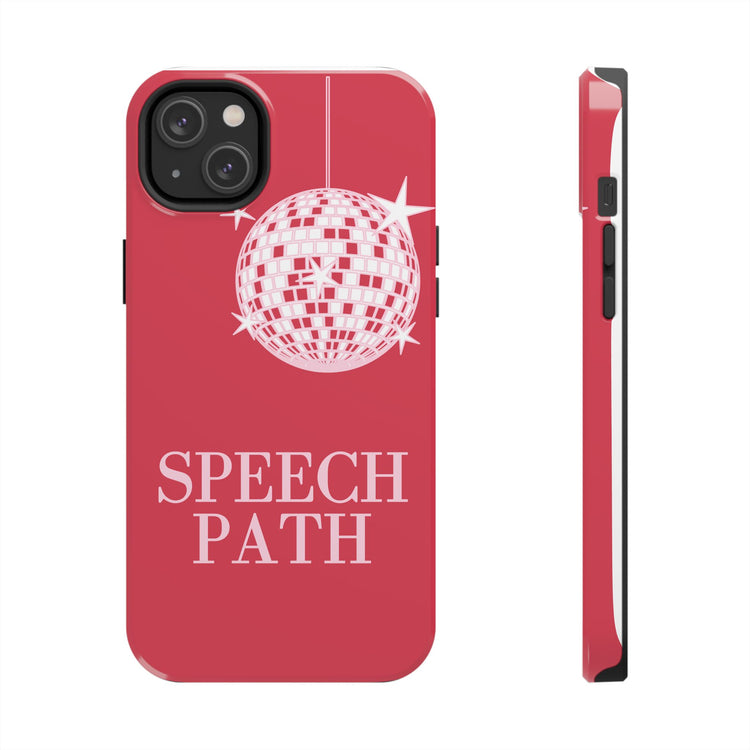 speech path disco ball red iPhone case