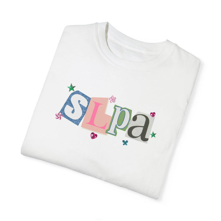 SLPA newspaper gem comfort colors tee