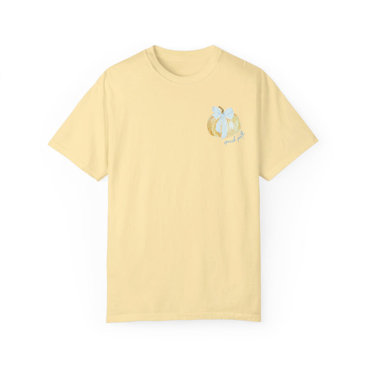 pumpkin speech path comfort colors tee