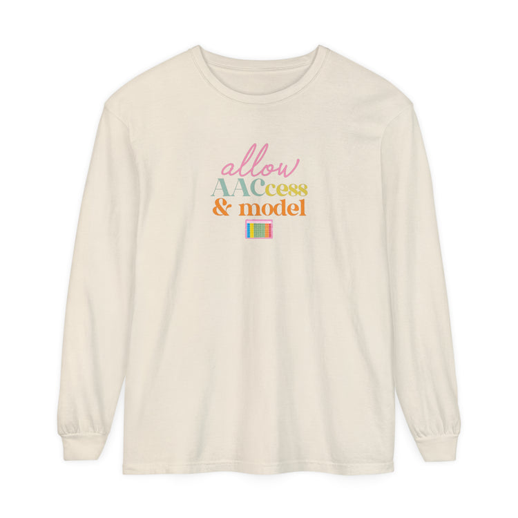 allow AACcess and model comfort colors long sleeve tee