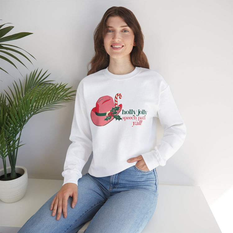 holly jolly speech path y'all crewneck