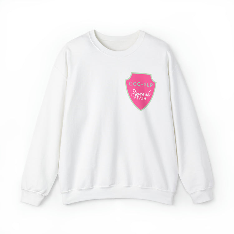 speech path ccc badge crewneck