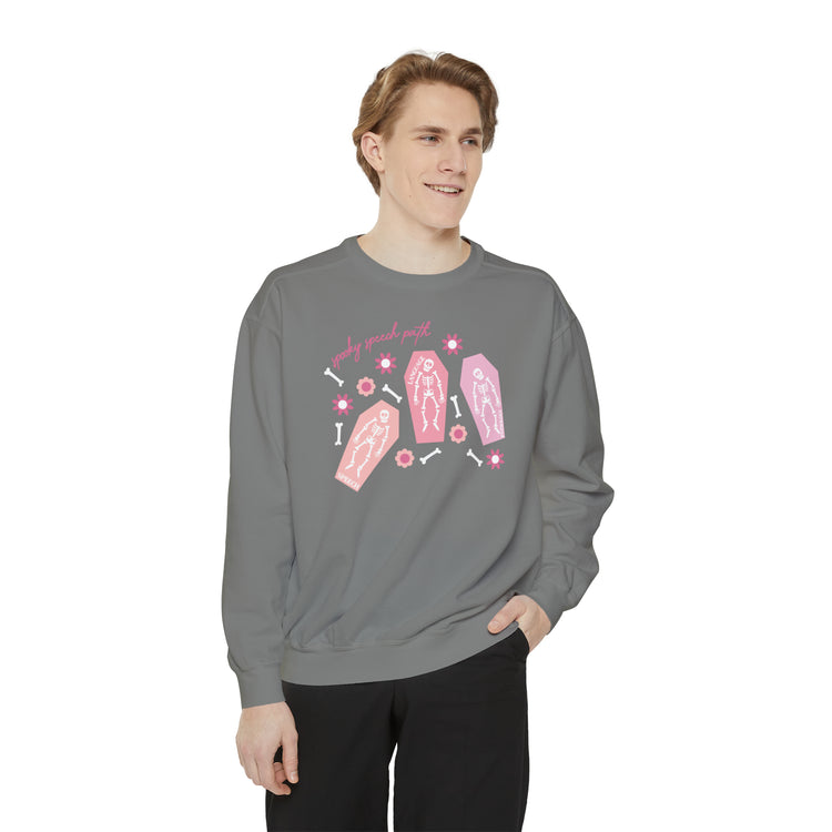 spooky speech skeleton bones comfort colors crewneck