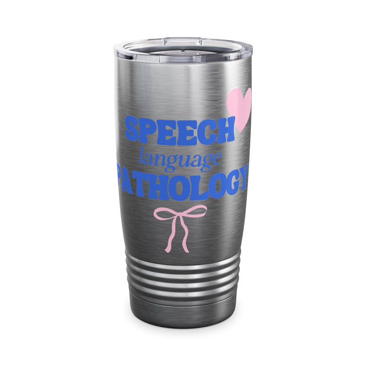 speech language pathology bow + heart  20oz insulated tumbler