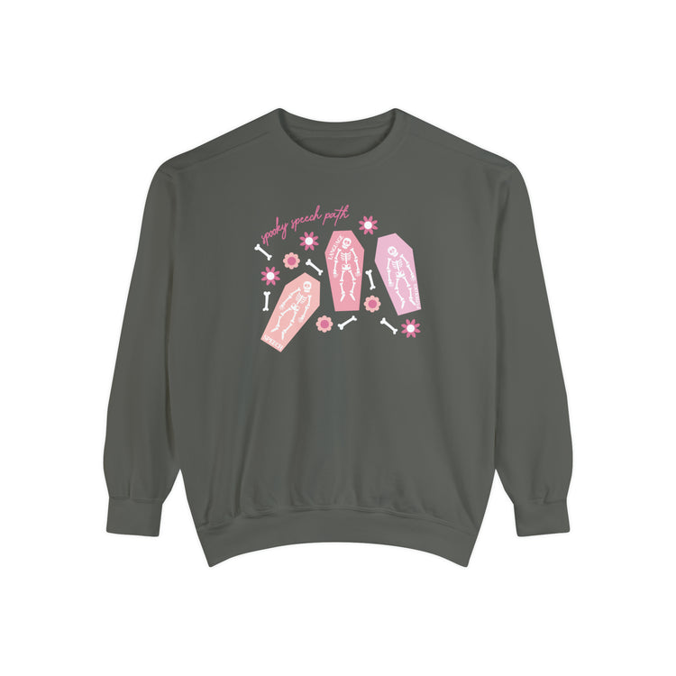 spooky speech skeleton bones comfort colors crewneck