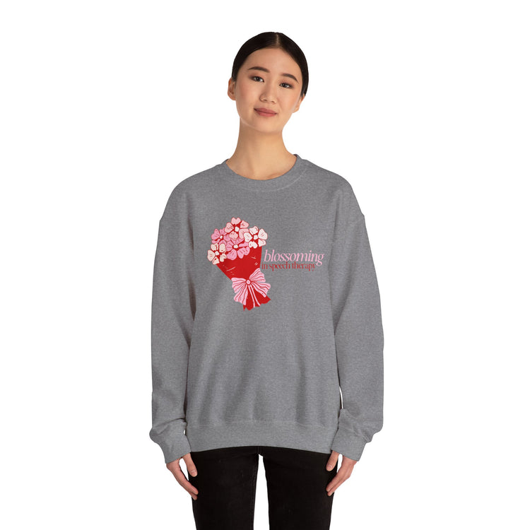 blossoming in speech flowers crewneck