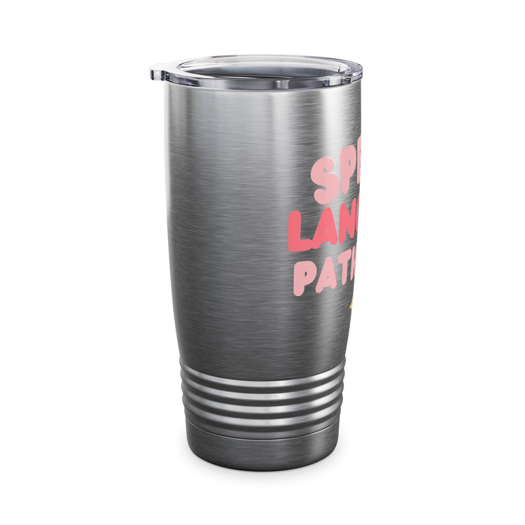 speech language pathology pink block 20oz insulated tumbler