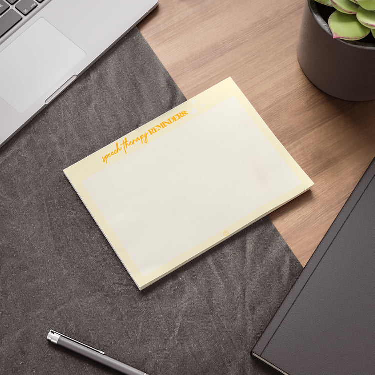 yellow speech therapy reminders 8inx6in Post-it® Note Pads