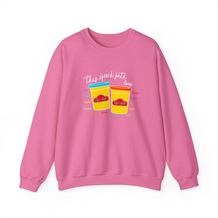 slp-doh speech path loves crewneck