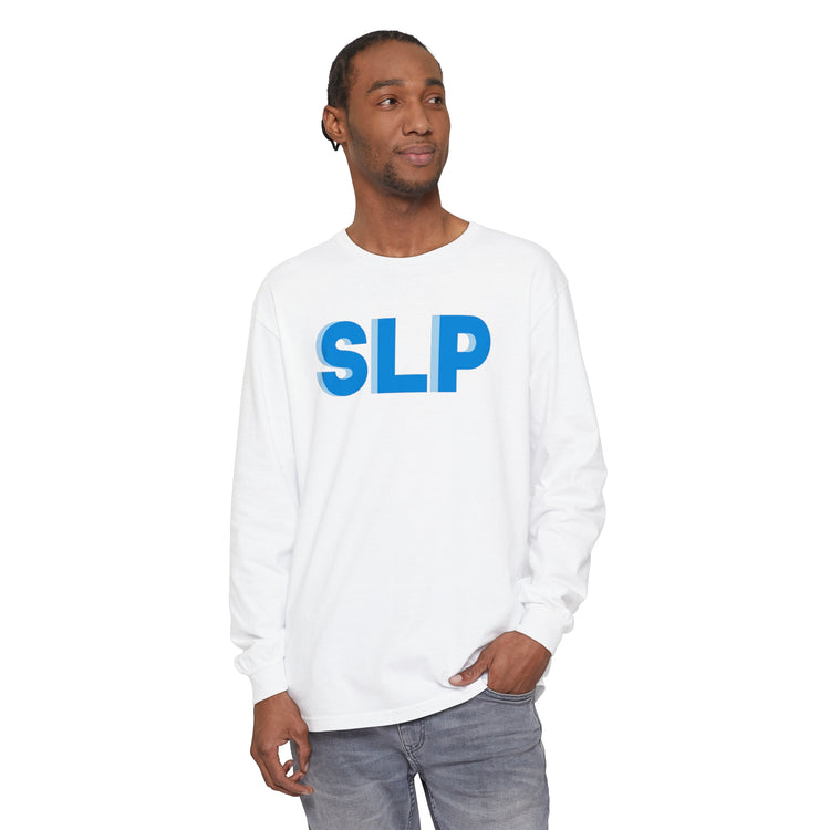 SLP block blue comfort colors long sleeve tee