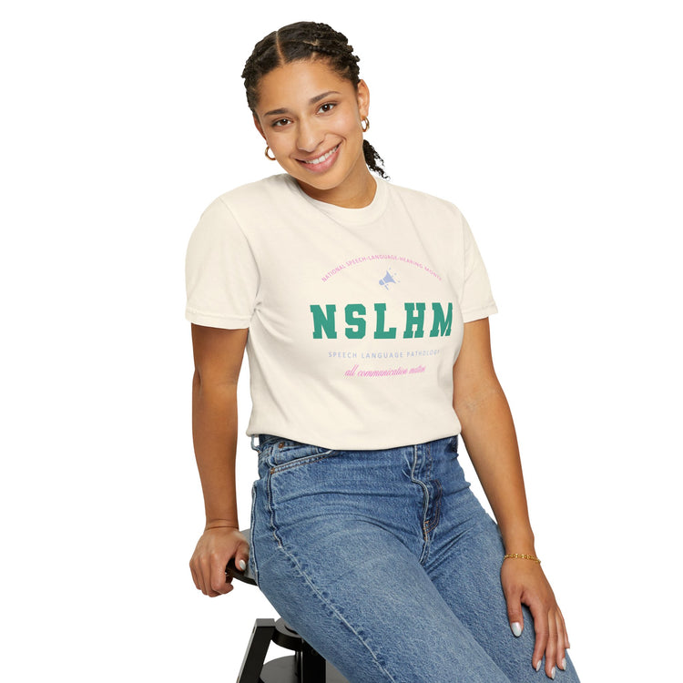 NSLHM varsity colorful comfort colors tee