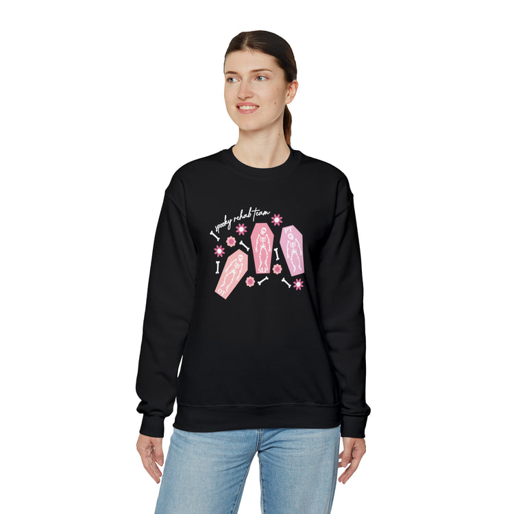 spooky rehab team skeleton bones crewneck