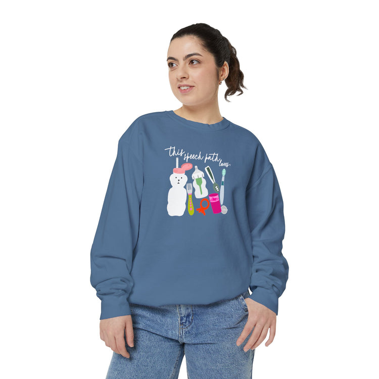 feeding speech path loves comfort colors crewneck