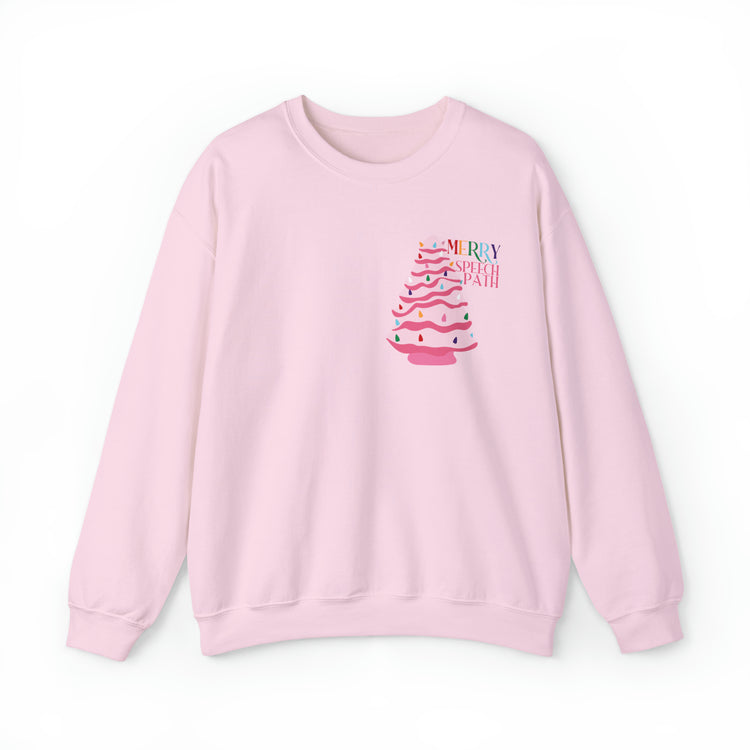 merry speech path ceramic tree crewneck