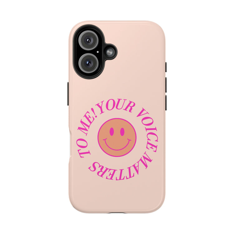 your voice matters smiley iPhone case