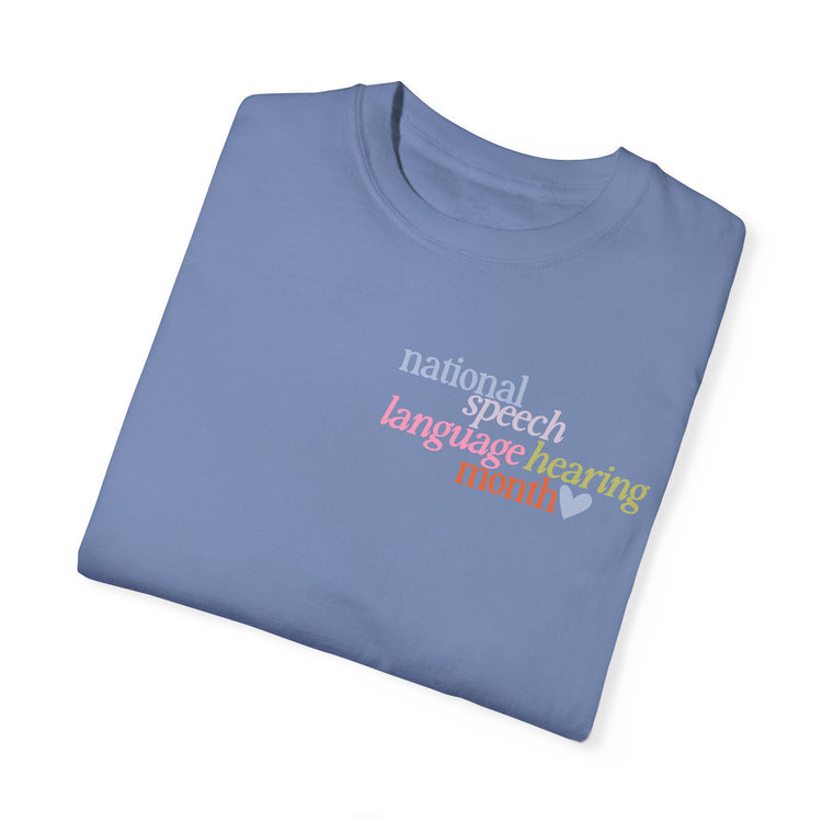 NSLHM heart colorful comfort colors tee