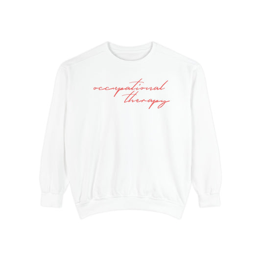 OT red cursive comfort colors crewneck