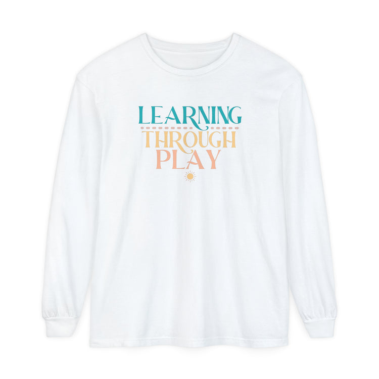 learning through play color comfort colors long sleeve tee