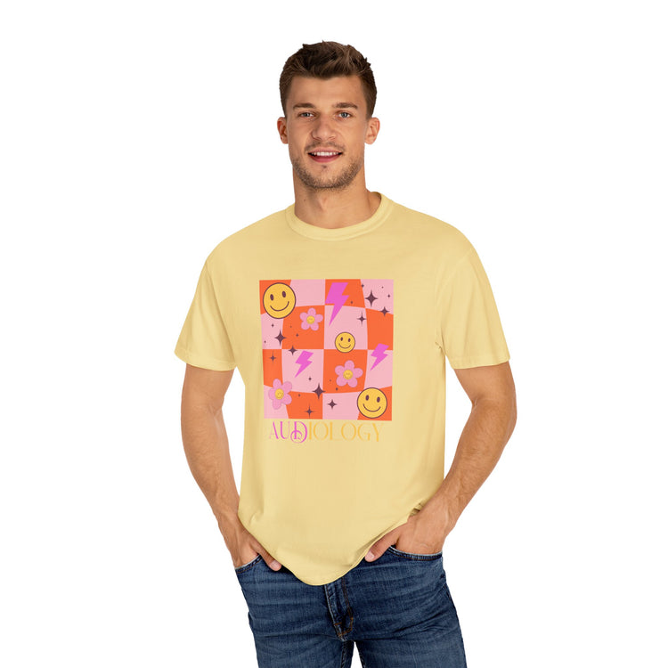 smiley disco audiology comfort colors tee