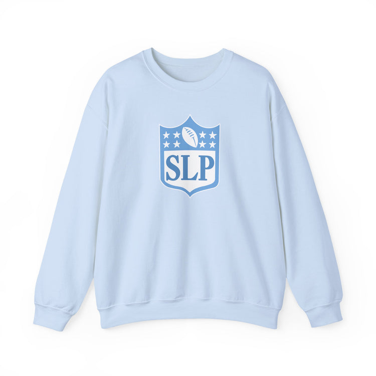 SLP football crest blue crewneck
