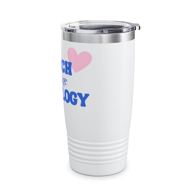 speech language pathology bow + heart  20oz insulated tumbler