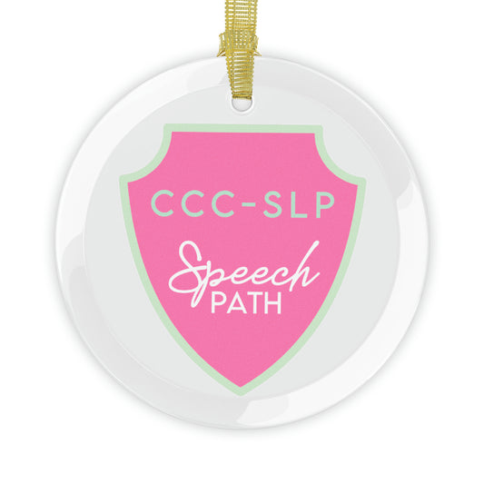 CCC-SLP badge glass ornament