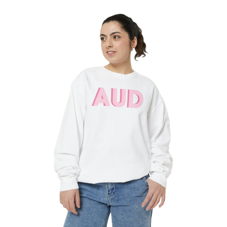 pink AUD audiology comfort colors crewneck
