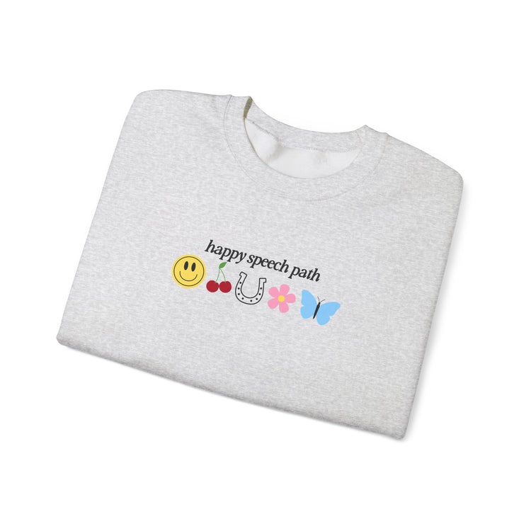 happy speech path crewneck