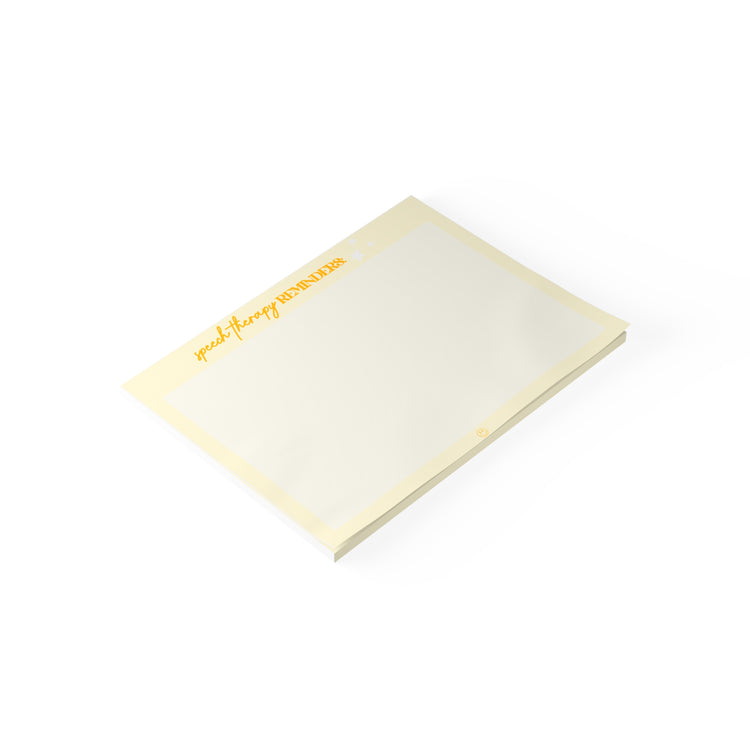 yellow speech therapy reminders 8inx6in Post-it® Note Pads