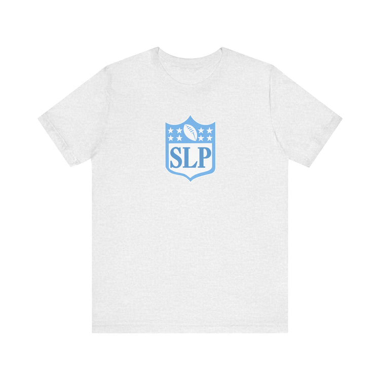 SLP football crest blue short sleeve tee