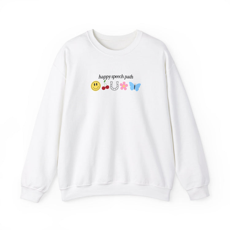 happy speech path crewneck