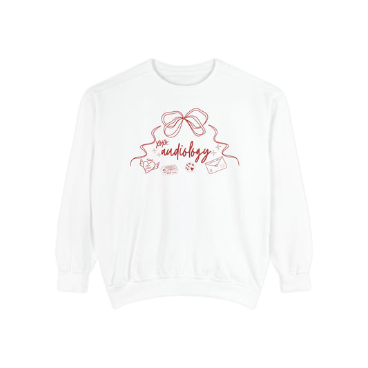 xoxo audiology bow comfort colors crewneck