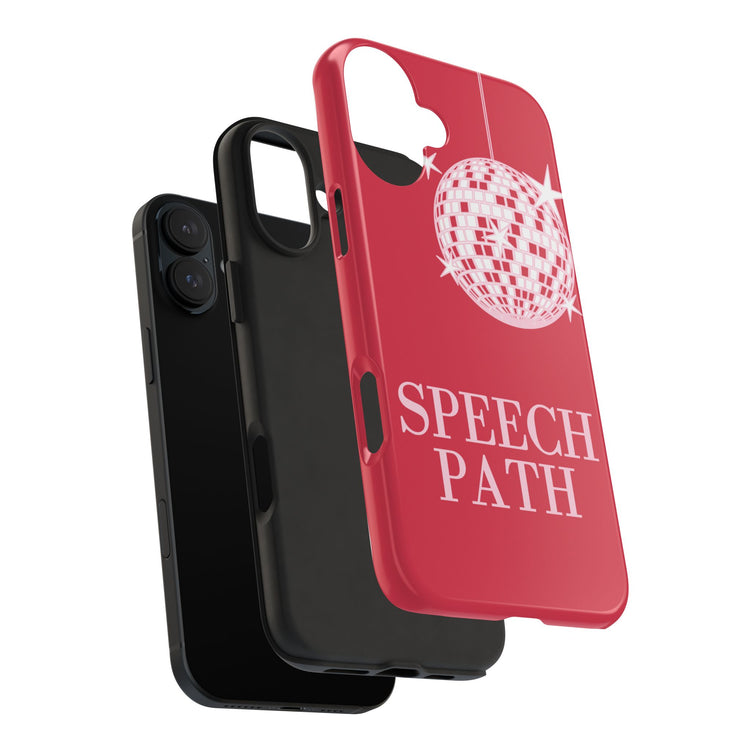 speech path disco ball red iPhone case