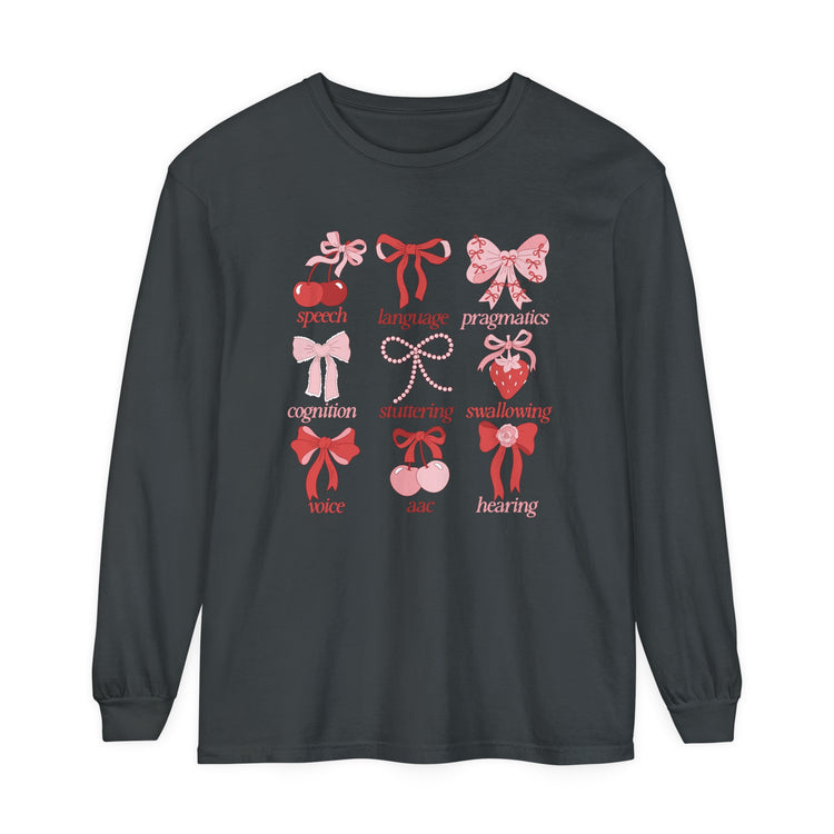 SLP scope pink/red bows long sleeve tee