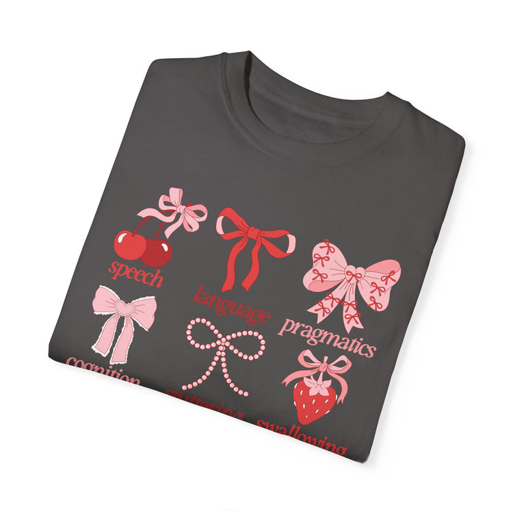 SLP scope pink/red bows comfort colors tee