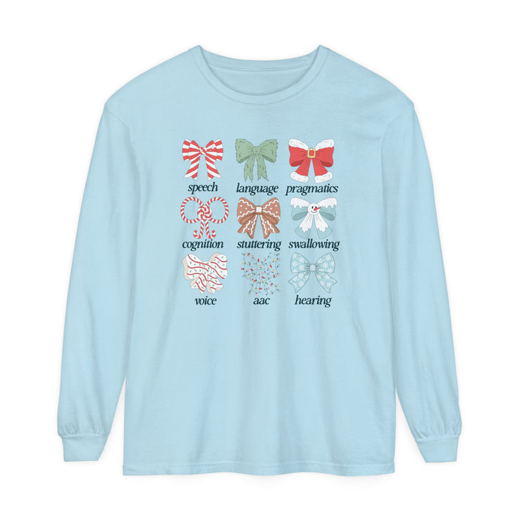 merry bow slp scope comfort colors long sleeve tee