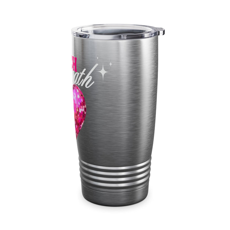 pink disco heart speech path  20oz insulated tumbler