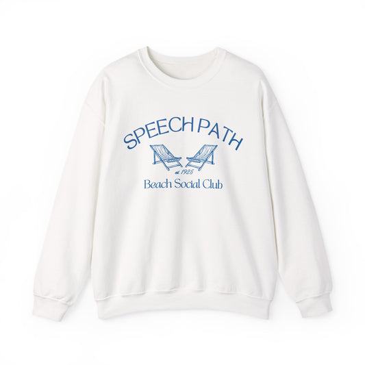 speech path beach chairs crewneck